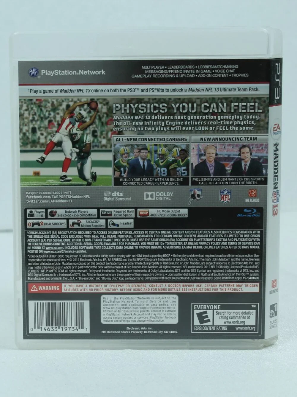Madden NFL 13 PlayStation 3 PS3 Game CIB Complete Calvin Johnson EA
